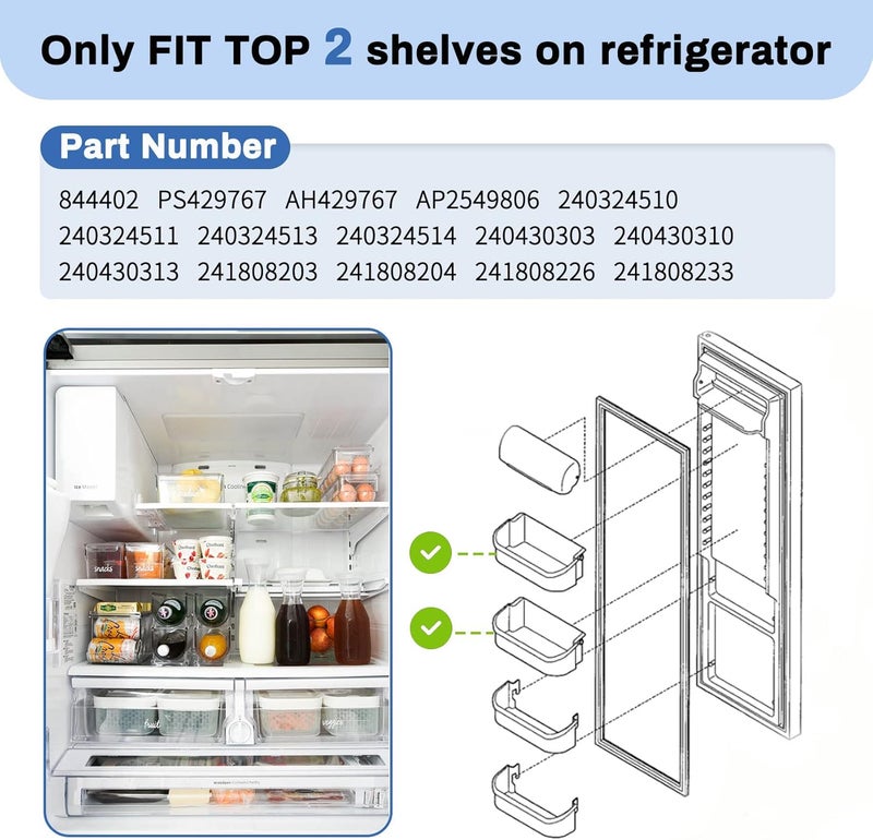 Soobool 240324502 Refrigerator Door Bin Shelf Replacement, Compatible with frigidaire kenmore electrolux, PS429767, AP2549806, LFSS2312TF0, LFSS2312TE0, LFSS2312TP0, DFHS2313MFKA,Figure 5,6 is Fit Models - Image 4